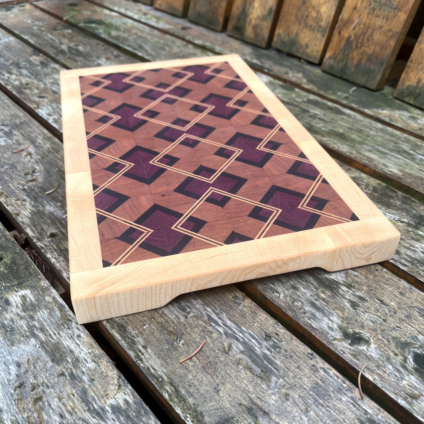 Wooden puzzle on a wooden surface