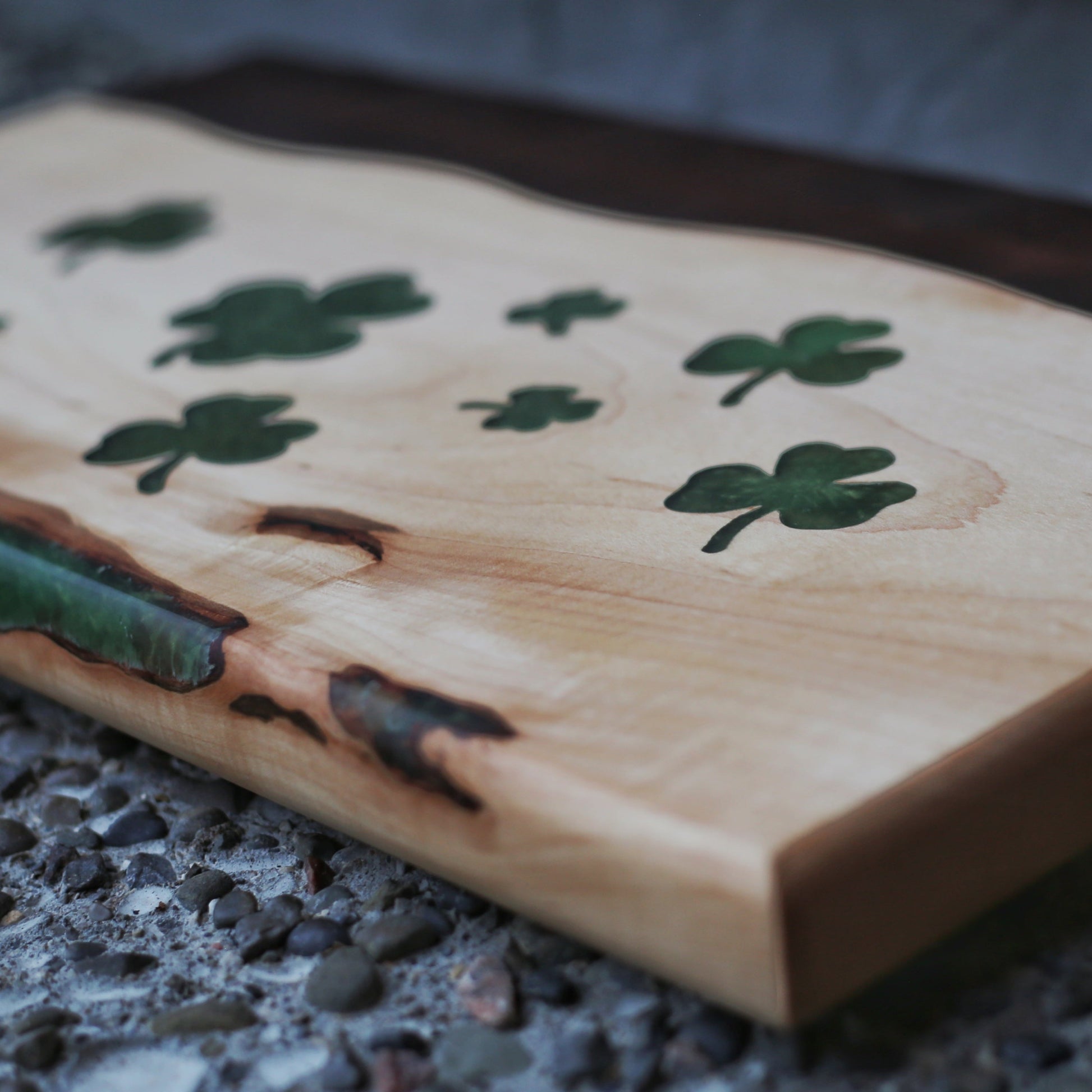 St. Patrick's Day Cutting Board Raining Shamrocks