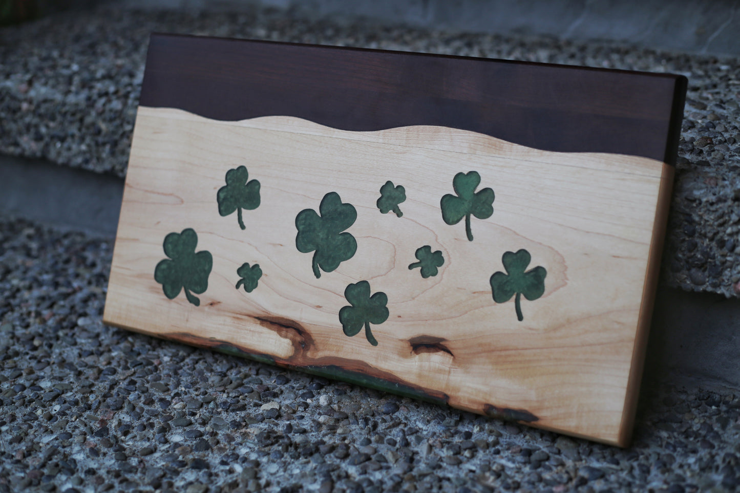 St. Patrick's Day Cutting Board Raining Shamrocks