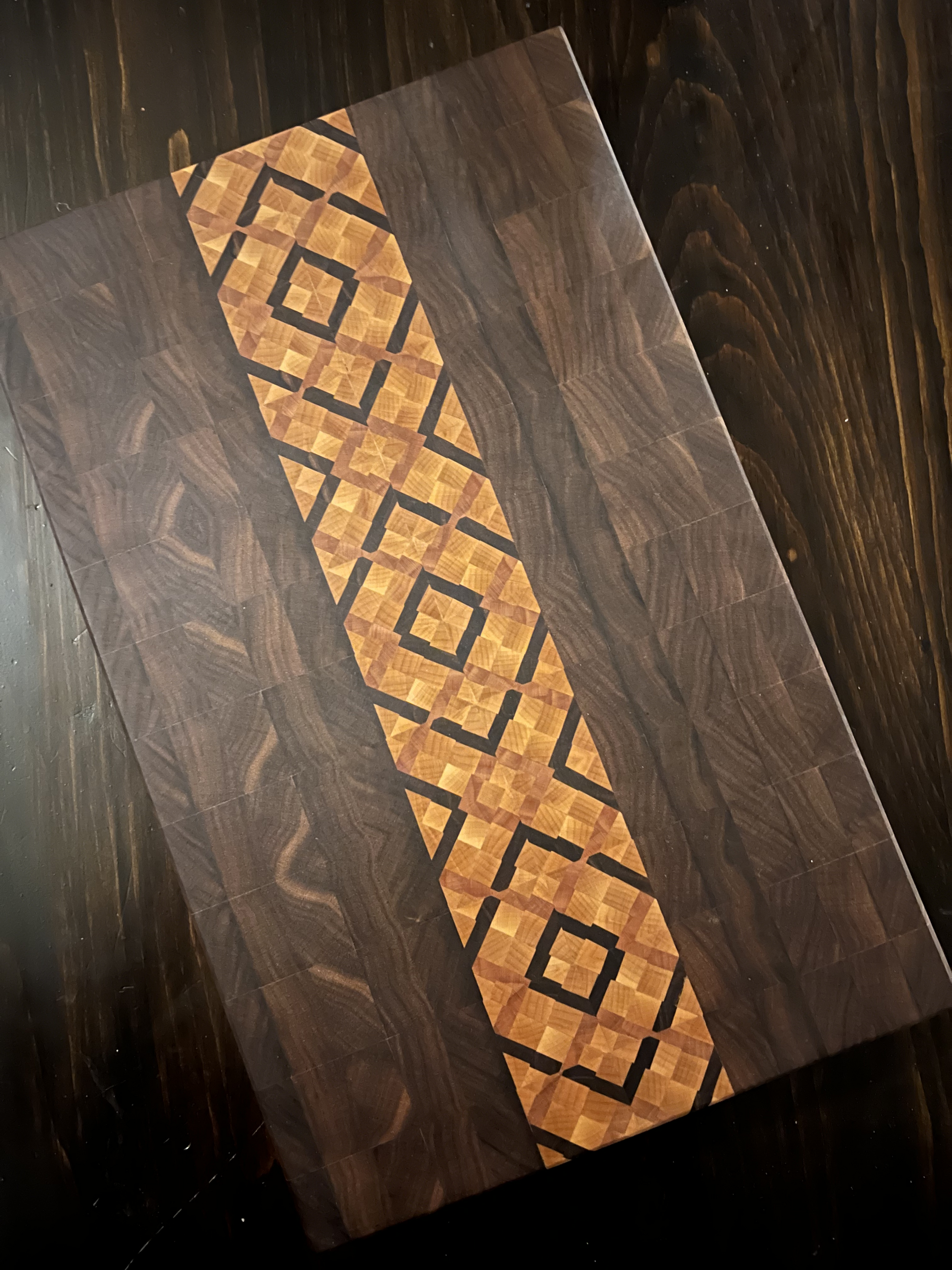 St. Patrick's Day end grain cutting board Celtic Knot