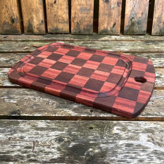 Quick Prep checker cutting board on wood